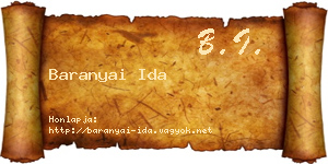Baranyai Ida névjegykártya